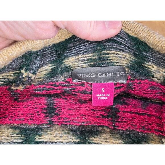Vince Camuto Womens Scandinavian Geometric Winter Sweater Soft Sz Small - Picture 4 of 5